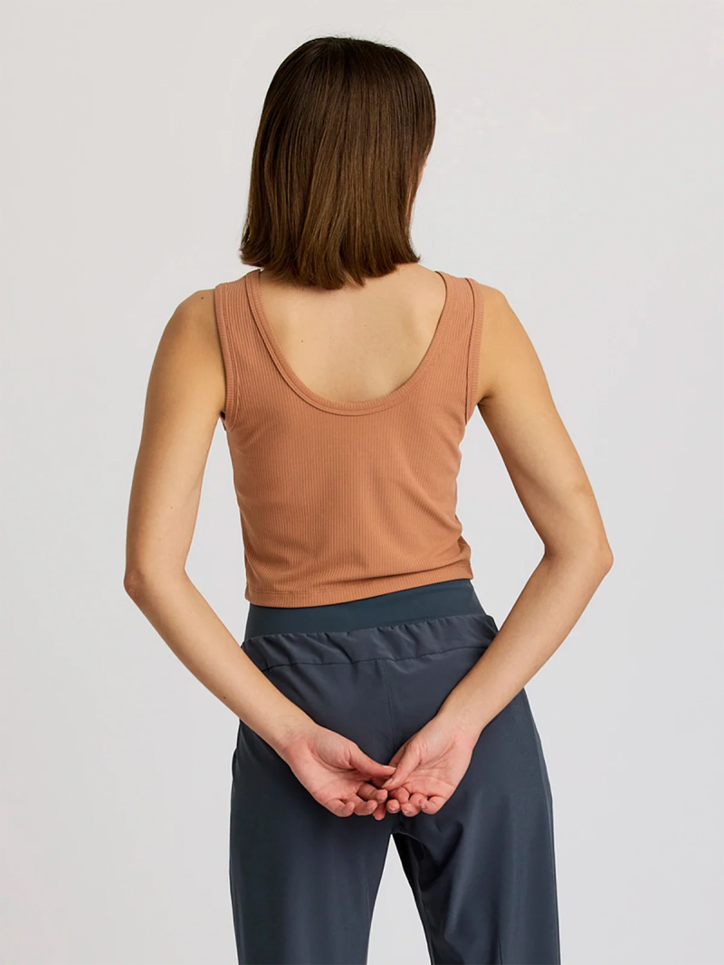 Women's Ribbed Bamboo Tank - Canyon Clay - Image 3