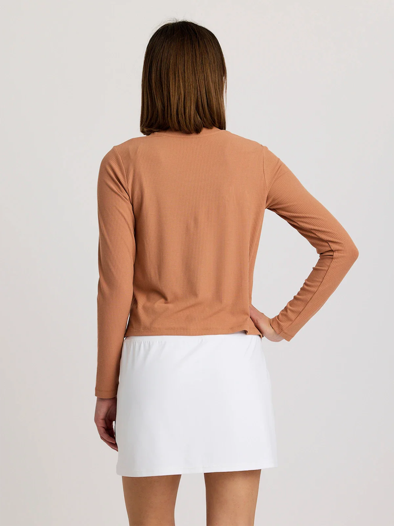 Women's Ribbed Bamboo Long Sleeve - Canyon Clay - Image 3
