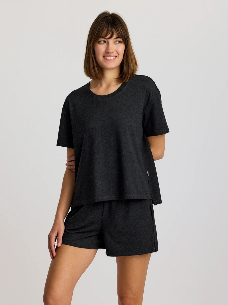 Women's Bamboo Flex Sunday Tee - Heather Black - Image 4