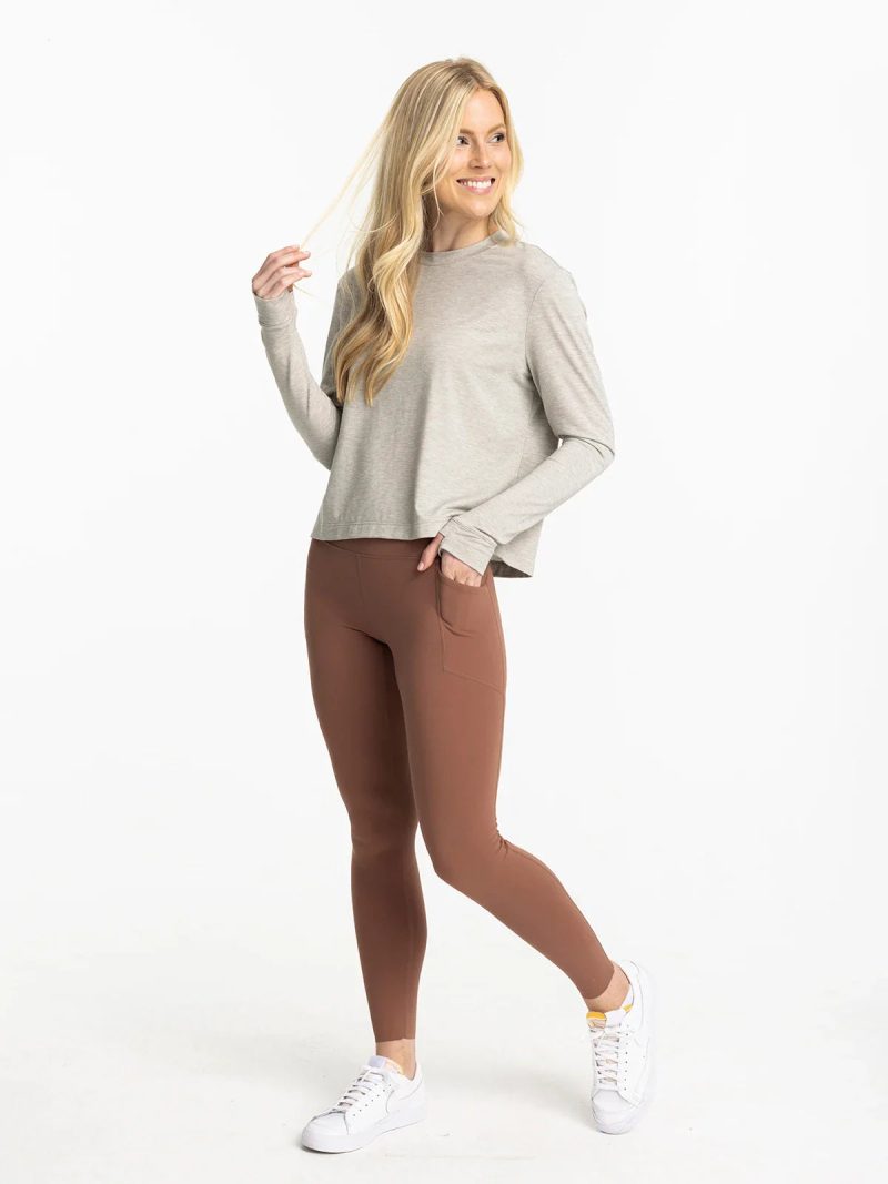 Women's Elevate Long Sleeve - Heather Sandstone - Image 5
