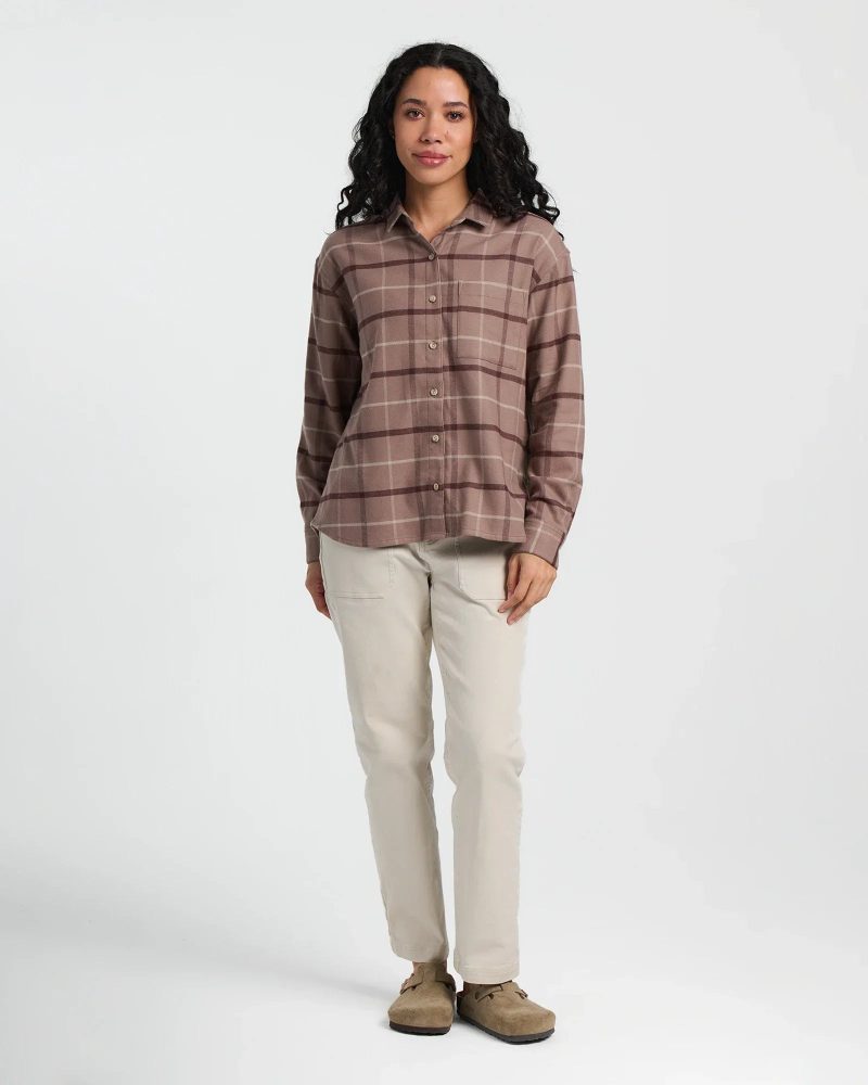 Women's Seawool Flannel Shirt - Fossil Plaid - Image 4