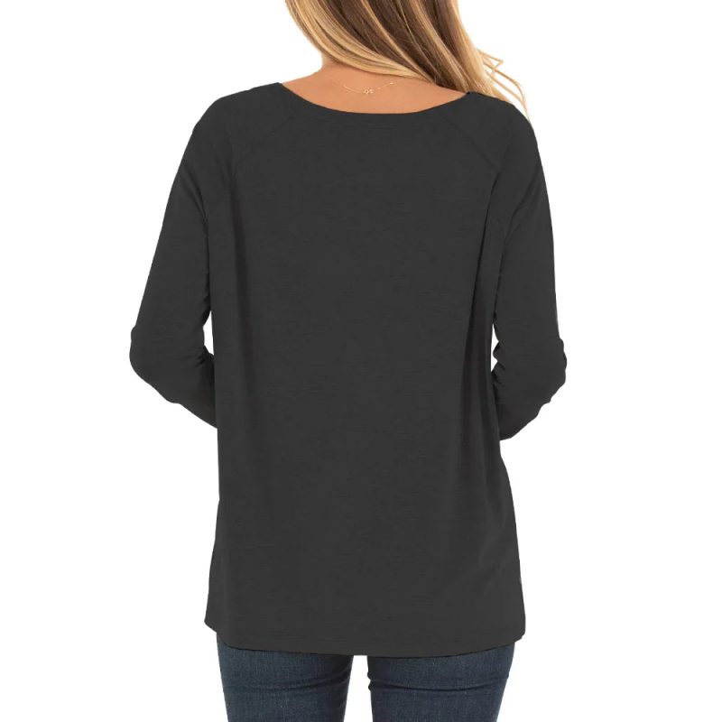 Women's Bamboo Everyday Flex Long Sleeve - Heather Black - Image 3