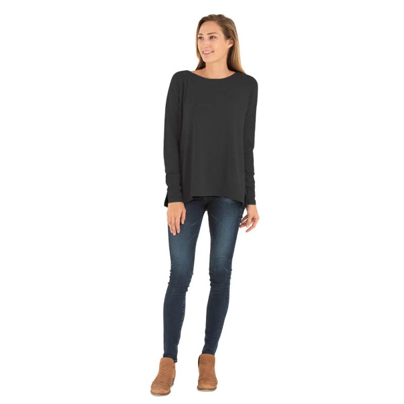 Women's Bamboo Everyday Flex Long Sleeve - Heather Black - Image 4