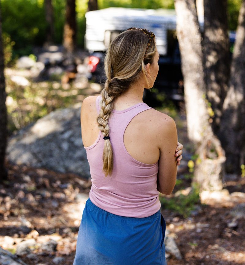 Women's Bamboo Motion Racerback Tank - Heather Aspen Grey - Image 6